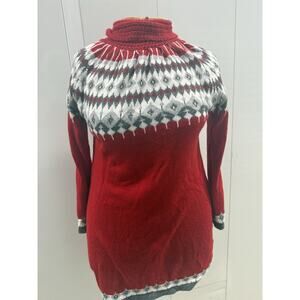 Fobya Knitwear Designer Poland Long Knit Sweater Dress Red